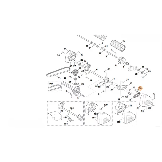 STIHL   Zamek łańcucha 3/8"x7/32" 0000 881 3878